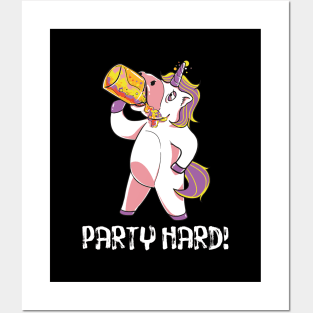 Funny drinking unicorn graphic - perfect gift Posters and Art